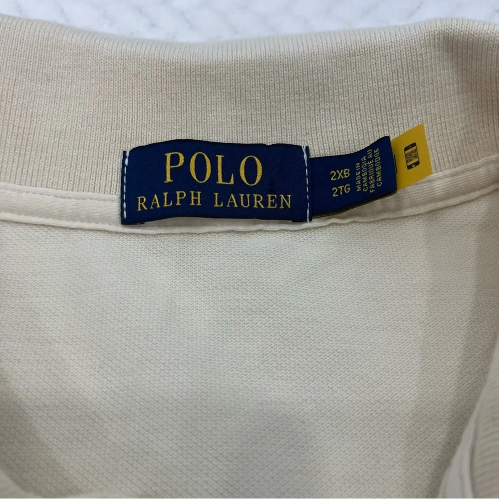 Polo Ralph Lauren Mens Beige Short Sleeve Polo‎ Sz 2X